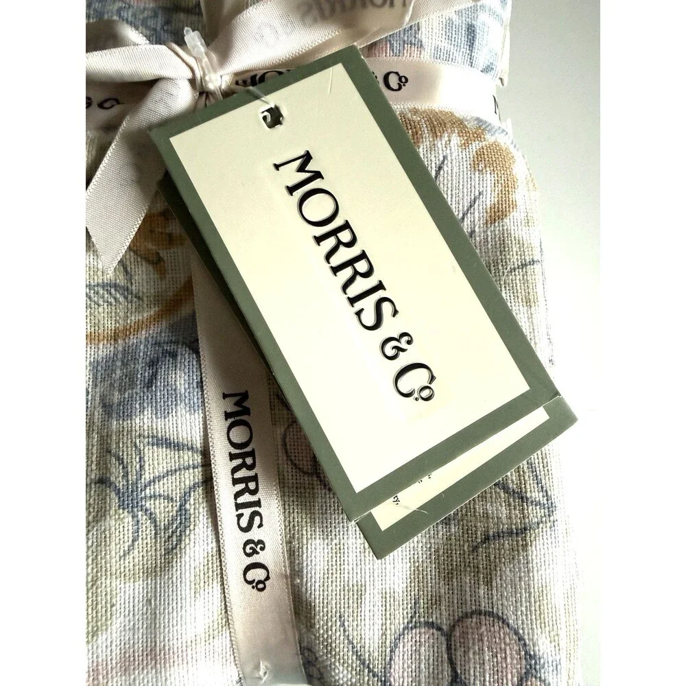Morris & Co Dinner Fabric Napkins Strawberry Thief Floral Pink Green Set of 8